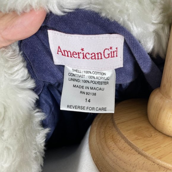 American Girl Dress like Your Doll Samantha's Holiday Purple Velvet Coat Size 14 - Picture 6 of 7